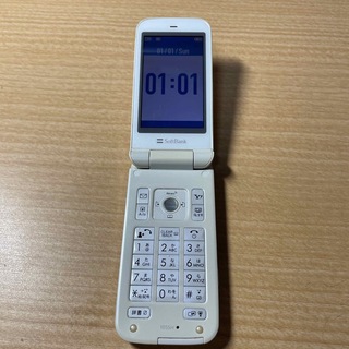 105SH ホワイト SoftBank 3Gケータイガラケー(携帯電話本体)