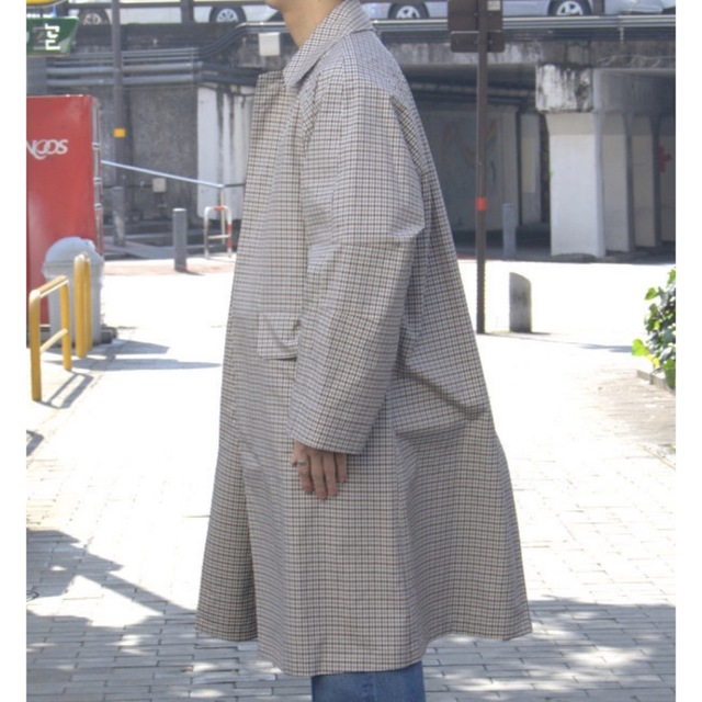 AURALEE finx weather cloth check coat