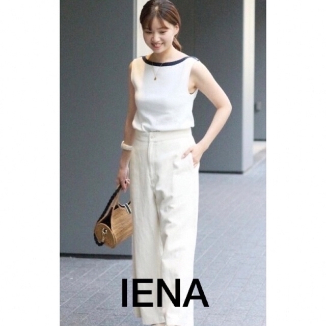 IENA(イエナ)のIENA EMO*sese ボートネックプルオーバー ホワイト ノースリーブ レディースのトップス(カットソー(半袖/袖なし))の商品写真