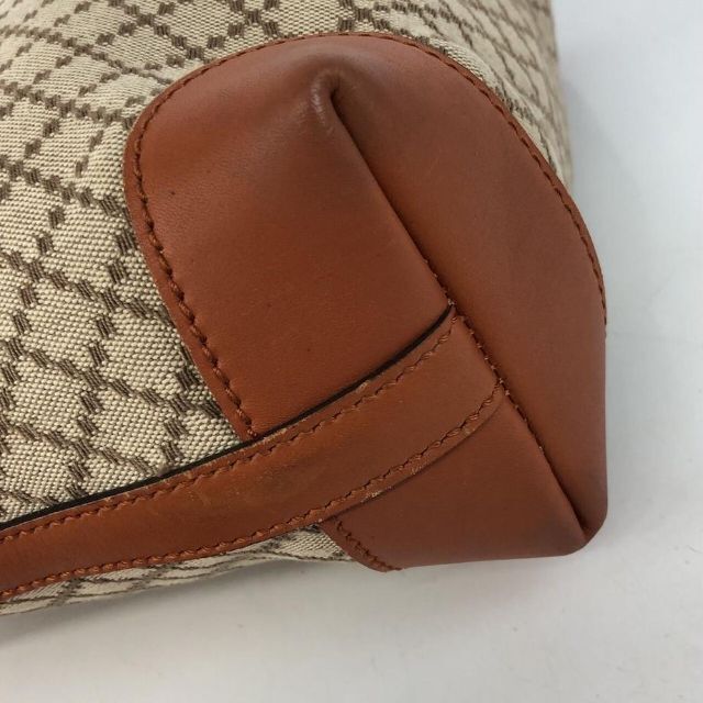 GUCCI グッチ ディアマンテ レザー トートバッグ ポーチ ベージュ