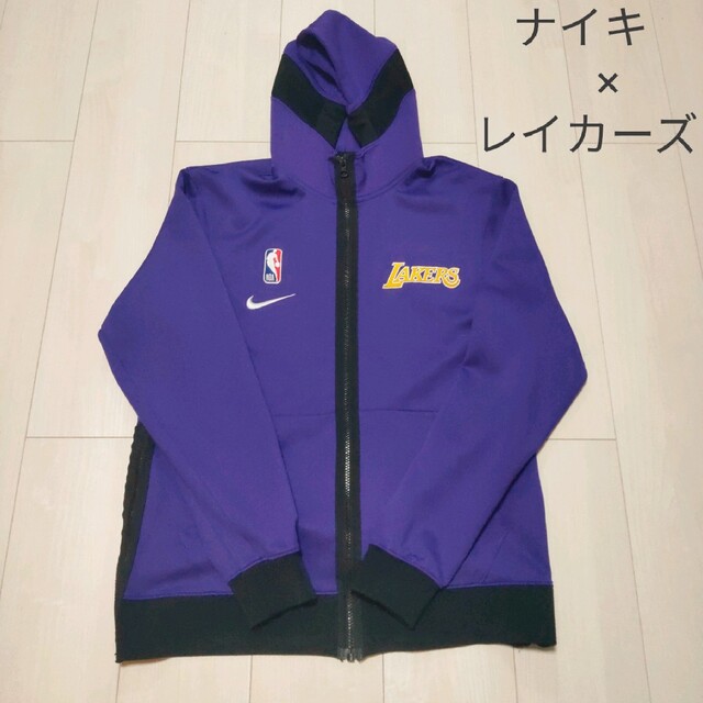 希少  ナイキ NBA レイカーズ 刺繍ロゴ トラックジャケット フーディ