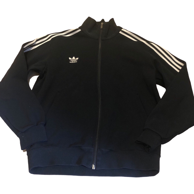 6658 adidasトラックジャケット デサント製ヴィンテージ ブラック L~