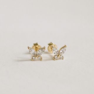 アーカー(AHKAH)のdainty butterfly pierce 18k & silver925(ピアス)