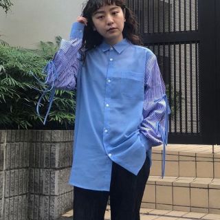 soduk  slit open ribbon shirt(シャツ/ブラウス(長袖/七分))