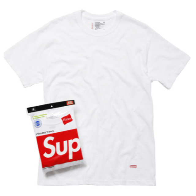 Supreme(シュプリーム)の送料無料！Supreme hanes Ｔシャツ 白 M 正規品 レディースのトップス(Tシャツ(半袖/袖なし))の商品写真