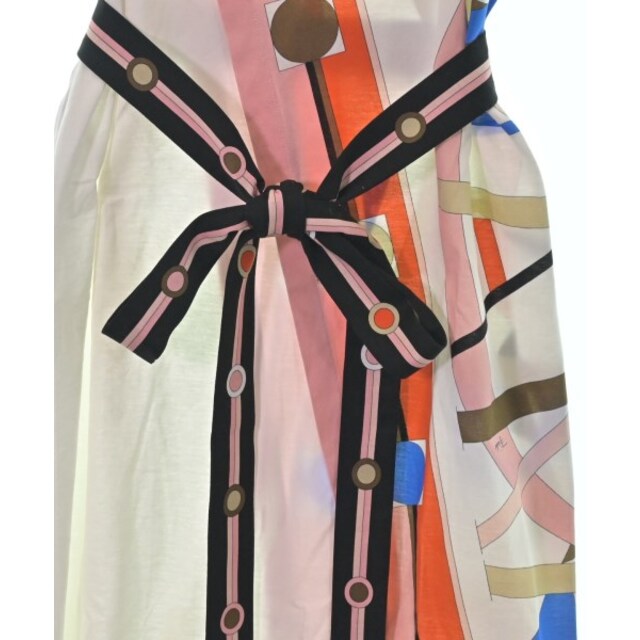 EMILIO PUCCI(エミリオプッチ)のEMILIO PUCCI ワンピース XS 白xピンクxオレンジ等(総柄) 【古着】【中古】 レディースのワンピース(ひざ丈ワンピース)の商品写真