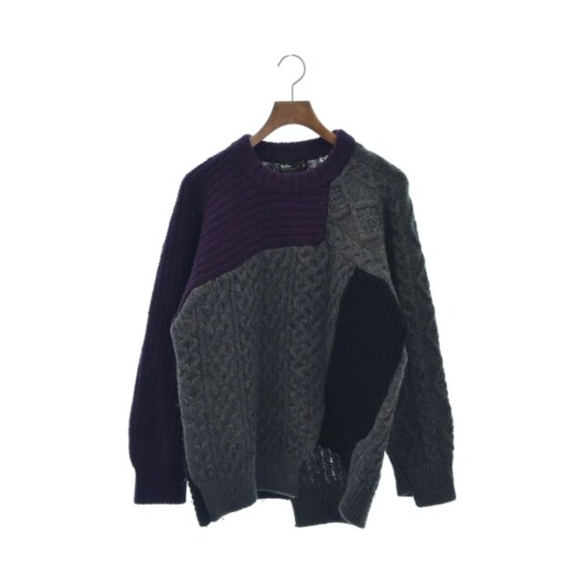 kolor カラー ニット・セーター 1(S位) グレーx紫x黒