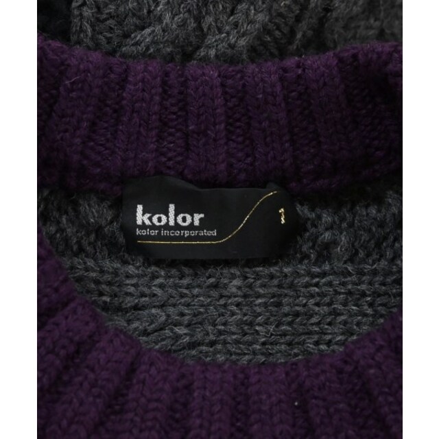 kolor - kolor カラー ニット・セーター 1(S位) グレーx紫x黒 【古着
