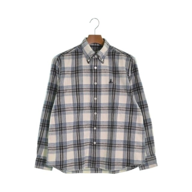 SOPHNET. ソフネット カジュアルシャツ S 白x青xこげ茶(チェック