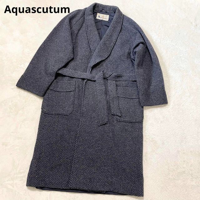 【ヴィンテージ】Aquascutum リバーシブル ヘリンボーン コート