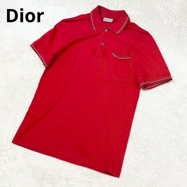 Dior homme　ディオールオム　レッド　ポロシャツ　半袖　赤　トップス