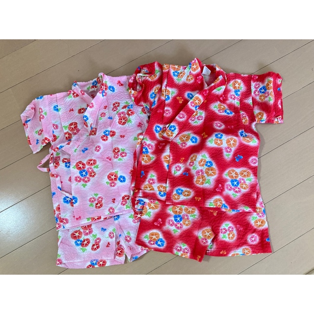 西松屋(ニシマツヤ)の双子♡甚平　90 キッズ/ベビー/マタニティのキッズ服女の子用(90cm~)(甚平/浴衣)の商品写真