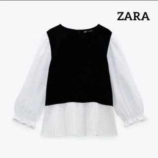 ザラ(ZARA)の♡ZARA♡ ザラ シャツ　ブラウス　トップス　L 白　黒(シャツ/ブラウス(長袖/七分))