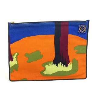 ロエベ(LOEWE)のロエベ LOEWE John Allen ジョンアレン カバン ポーチ Tポーチ クラッチバッグ キャンバス マルチカラー(クラッチバッグ)