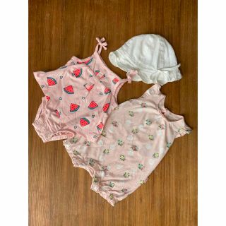 ベビーギャップ(babyGAP)のbaby GAP&carter's 50ロンパース＋帽子セット(ロンパース)