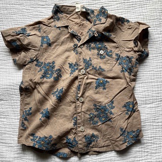 ラーゴム(LAGOM)のLAGOM ポロシャツ　ブラウン　花柄　90センチ(Tシャツ/カットソー)
