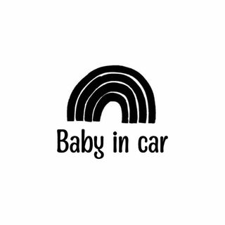 ★baby in car ステッカー レインボー 虹 ベビーインカー(車外アクセサリ)