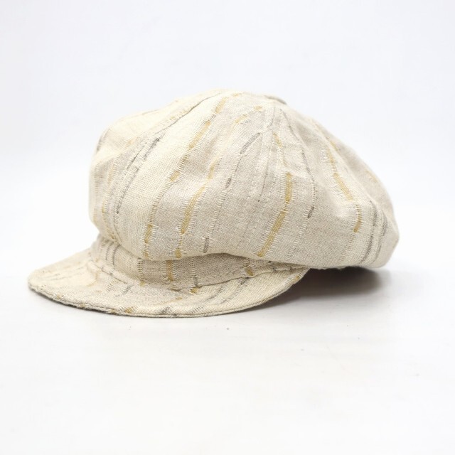 ニューヨークハットUSA製 リネン 総柄 キャスケット 帽子 M キナリ