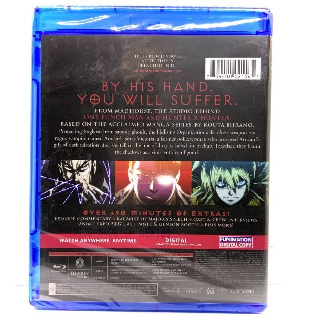 英語BDリージョンコード新品　ヘルシング Hellsing　北米版　Blu-ray