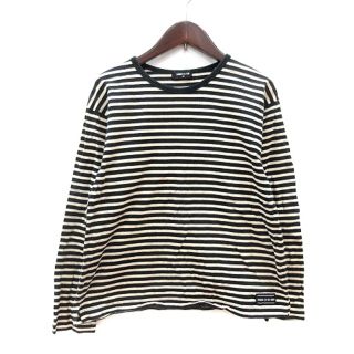 コムサイズム(COMME CA ISM)のコムサイズム カットソー Tシャツ ボーダー 長袖 M ライトベージュ ■MO(カットソー(長袖/七分))