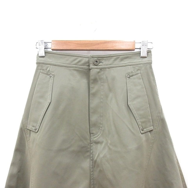 COCO DEAL(ココディール)のココディール フレアスカート ロング フェイクレザー 1 緑 カーキ ■MO レディースのスカート(ロングスカート)の商品写真