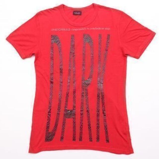 ZARA(ザラ)の美品★ZARAMAN ザラマン★DARKプリント半袖TシャツM★38★レッド赤 メンズのトップス(Tシャツ/カットソー(半袖/袖なし))の商品写真