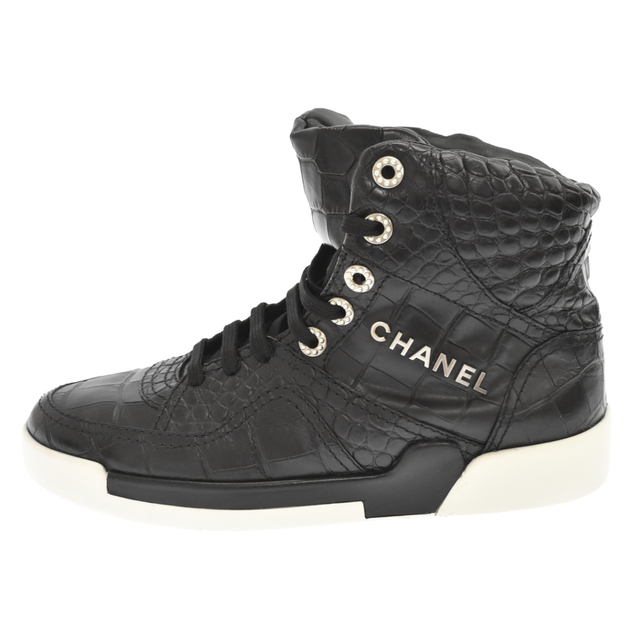 CHANEL シャネル クロコ型押し ハイカットスニーカーシューズ G35079