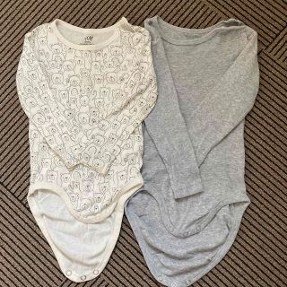 エイチアンドエム(H&M)の長袖肌着ロンパース　80cm(肌着/下着)