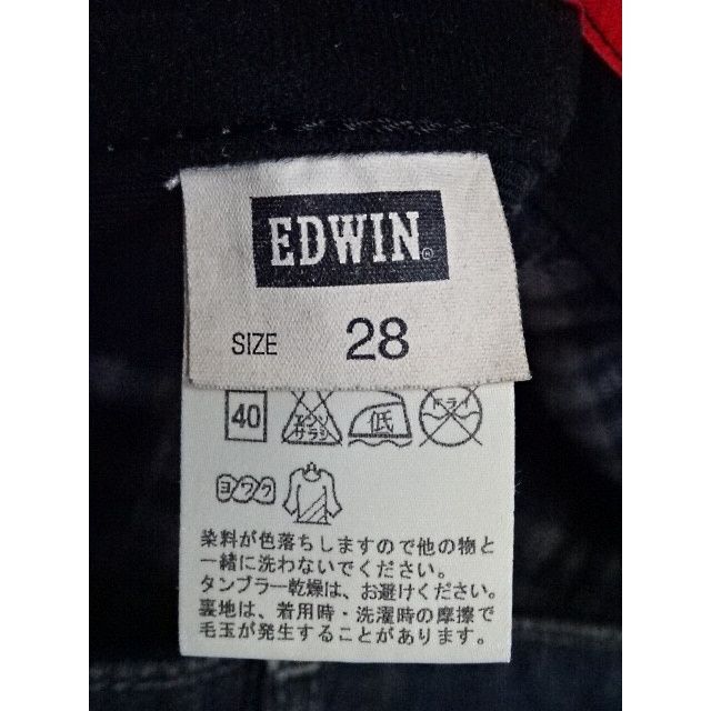 EDWIN(エドウィン)のEDWIN☆黒ワイルドファイア☆防風防寒デニム☆28☆ウェスト約78cm 自動車/バイクのバイク(装備/装具)の商品写真