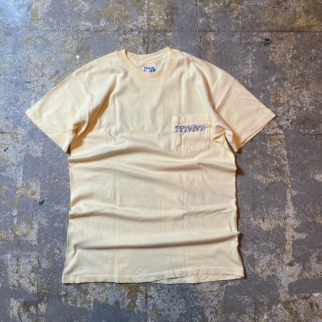 Hanes(ヘインズ)の80s Hanes ヘインズ ポケtシャツ USA製 ライトイエロー M 魚柄 メンズのトップス(Tシャツ/カットソー(半袖/袖なし))の商品写真