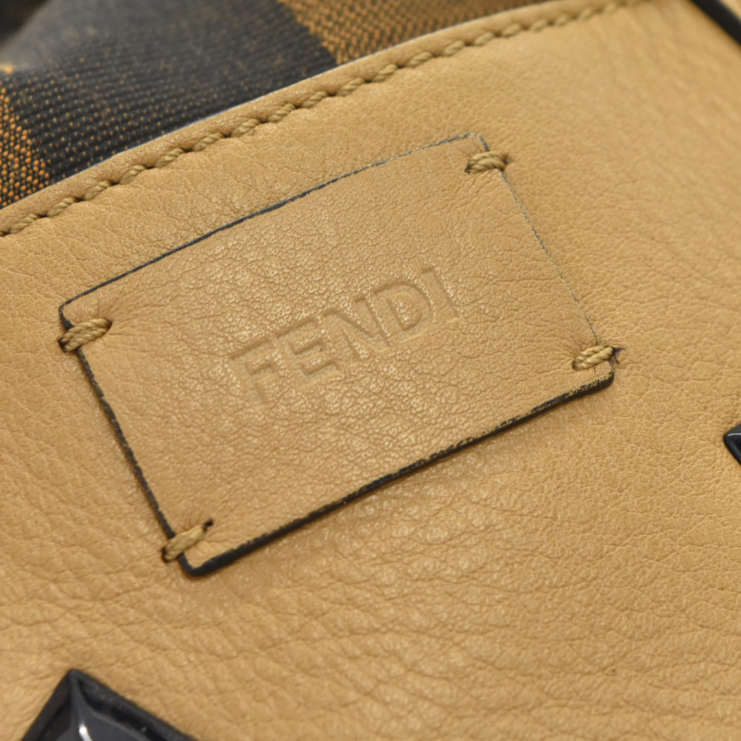 FENDI フェンディ 2way スタッズ付き レザー ショルダーバック 鞄 ベージュ 8BN237