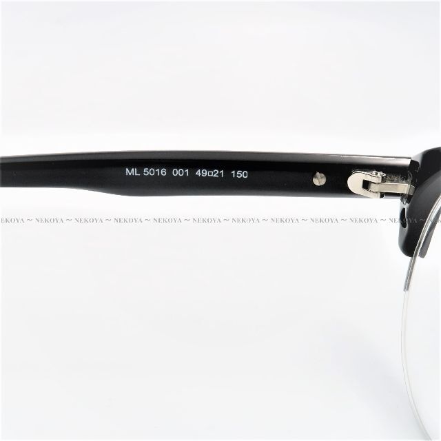 MONCLER　ML5016 001　メガネ フレーム　ブラック　ハーフリム