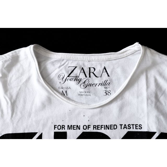 ZARA(ザラ)のZARA★SUPER BIMONTHLY丸首半袖TシャツM★ホワイト白★難有 メンズのトップス(Tシャツ/カットソー(半袖/袖なし))の商品写真