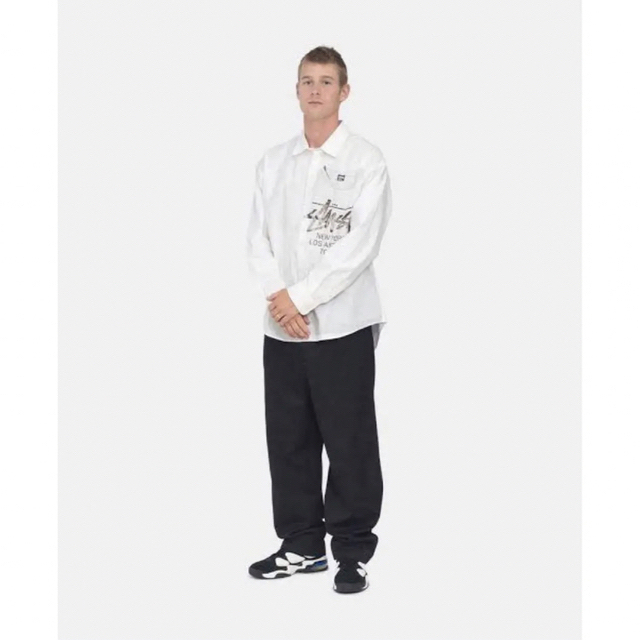 stussy volume pleated trouser black 30 3