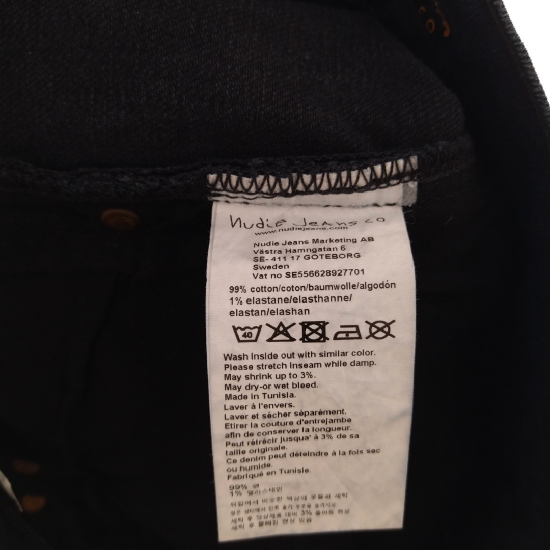 Nudie Jeans(ヌーディジーンズ)のnudie jeans ヌーディージーンズ 4ポケット テーパード デニム パンツ ブラック メンズのパンツ(デニム/ジーンズ)の商品写真