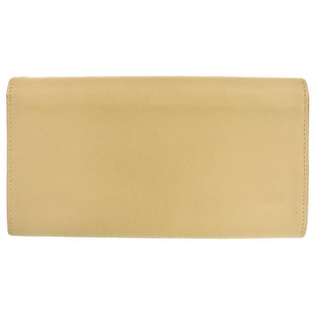 シャネル 二つ折り長財布 中古 ココマーク ベージュ キャビアスキン