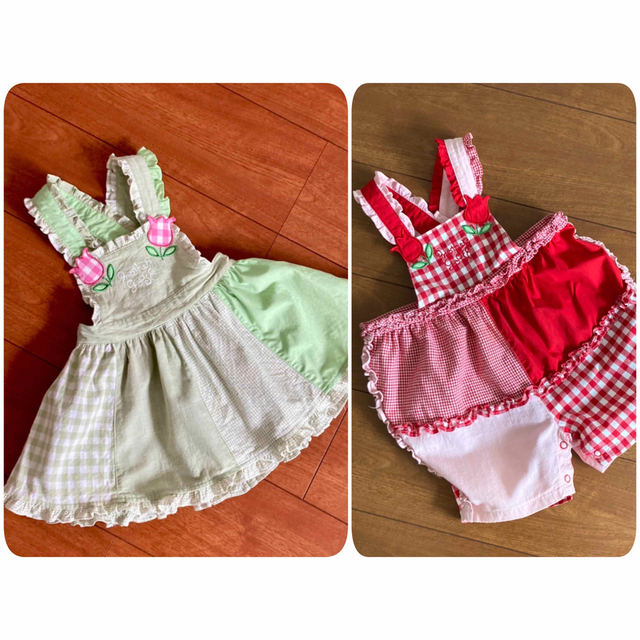 キムラタン(キムラタン)のマザーグース＊ワンピース ロンパース 2枚セット キッズ/ベビー/マタニティのキッズ服女の子用(90cm~)(ワンピース)の商品写真