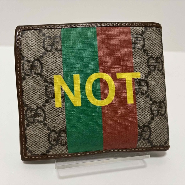 希少✨美品✨グッチ 折り財布 FAKE/NOT GGスプリーム シェリーライン