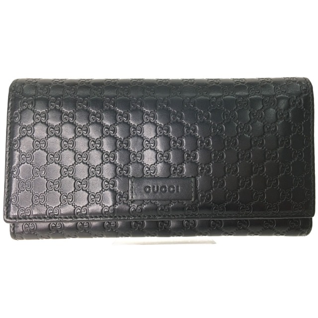 超大特価 Gucci ブラック 449396 マイクログッチシマGG メンズ長財布 グッチ ▽▽GUCCI 財布 グッチ マイクロGG 長財布 ブラック