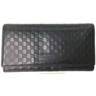 グッチ(Gucci)の▼▼GUCCI グッチ メンズ長財布 マイクログッチシマGG  449396 ブラック(財布)