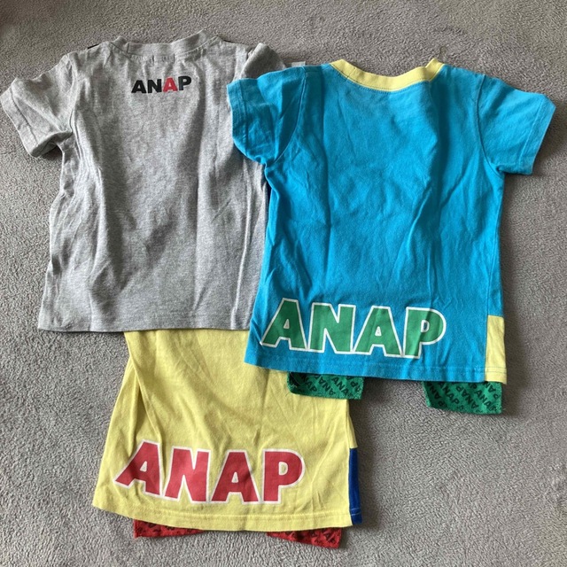 ANAP(アナップ)の100cm×3枚セット　アナップTシャツ キッズ/ベビー/マタニティのキッズ服男の子用(90cm~)(Tシャツ/カットソー)の商品写真