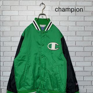 Champion - 古着【Champion】スタジャン ロゴワッペン 中綿入り L ...