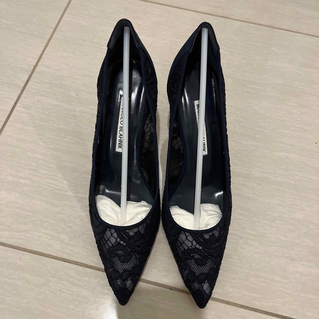 新品 マノロブラニク パンプス ネイビー38.5-