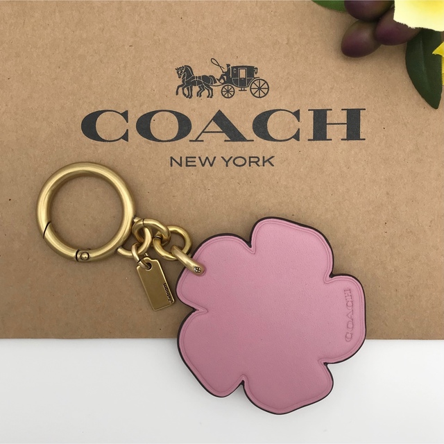 COACH ★大人気★ ウィロウ フローラル バッグチャーム ピンク 花柄 新品