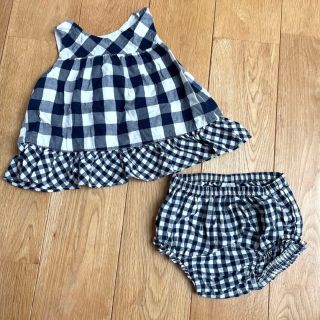 ベビーギャップ(babyGAP)のセットアップ　ギンガムチェック　フリル　80サイズ　ベビーギャップ(シャツ/カットソー)