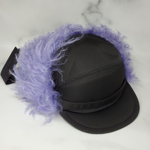 PRADA プラダ ナイロンフライトキャップ 三角ロゴ モヘヤファー TH089