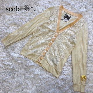 スカラー(ScoLar)のscolar カーディガン レース Mサイズ 良品(カーディガン)