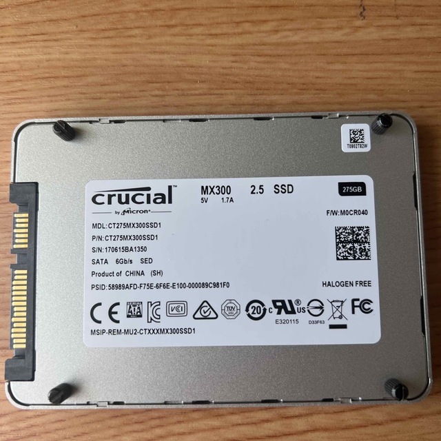 crucial SSD  MX300 500GB ラクマ最安値！！　動作品です。