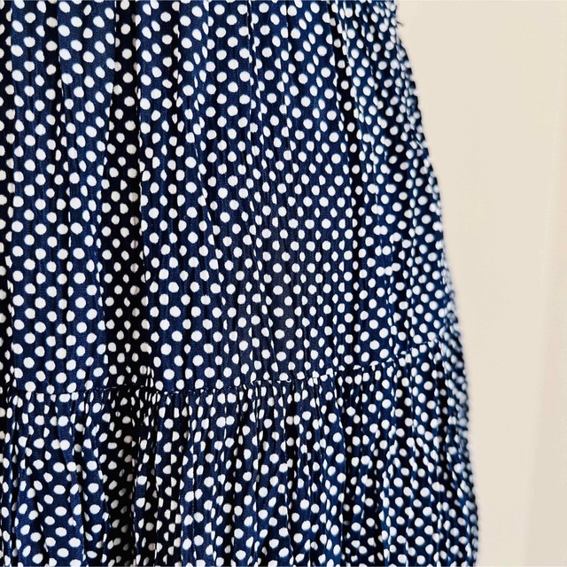 UNIQLO(ユニクロ)のUNIQLO×INES ドッド柄スカート　ネイビー レディースのスカート(ロングスカート)の商品写真