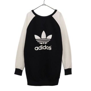 アディダス(adidas)のアディダス トレフォイルロゴ スウェット S ブラック×ホワイト adidas 長袖 トレーナー レディース 【中古】  【230414】(トレーナー/スウェット)